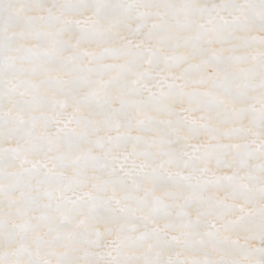 Cream Boucle Single Ottoman Bed with Scalloped Headboard - Boba