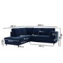 4 Seater Pull-Out Corner Sofa Bed with Storage in Navy Blue Velvet - Boe