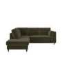 4 Seater Pull-Out Corner Sofa Bed with Storage in Olive Green Velvet - Boe