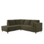 4 Seater Pull-Out Corner Sofa Bed with Storage in Olive Green Velvet - Boe