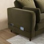 4 Seater Pull-Out Corner Sofa Bed with Storage in Khaki Green Velvet - Boe