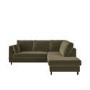 4 Seater Pull-Out Corner Sofa Bed with Storage in Khaki Green Velvet - Boe