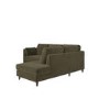 4 Seater Pull-Out Corner Sofa Bed with Storage in Khaki Green Velvet - Boe