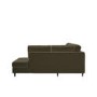 4 Seater Pull-Out Corner Sofa Bed with Storage in Khaki Green Velvet - Boe
