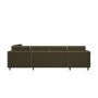 6 Seater Pull-Out U-Shape Sofa Bed with Storage in Olive Green Velvet - Boe