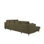 6 Seater Pull-Out U-Shape Sofa Bed with Storage in Olive Green Velvet - Boe
