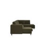 6 Seater Pull-Out U-Shape Sofa Bed with Storage in Olive Green Velvet - Boe