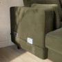 6 Seater Pull-Out U-Shape Sofa Bed with Storage in Olive Green Velvet - Boe