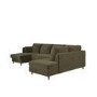 6 Seater Pull-Out U-Shape Sofa Bed with Storage in Olive Green Velvet - Boe