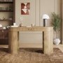 Oak Curved Office Desk with Sliding Doors - Breuer