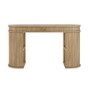 Oak Curved Office Desk with Sliding Doors - Breuer