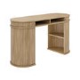 Oak Curved Office Desk with Sliding Doors - Breuer