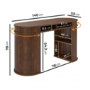 Dark Oak Curved Office Desk with Sliding Doors - Breuer