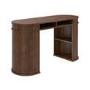 Dark Oak Curved Office Desk with Sliding Doors - Breuer