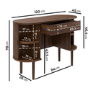 Dark Oak Dressing Table with Drawer and Cupboards - Breuer