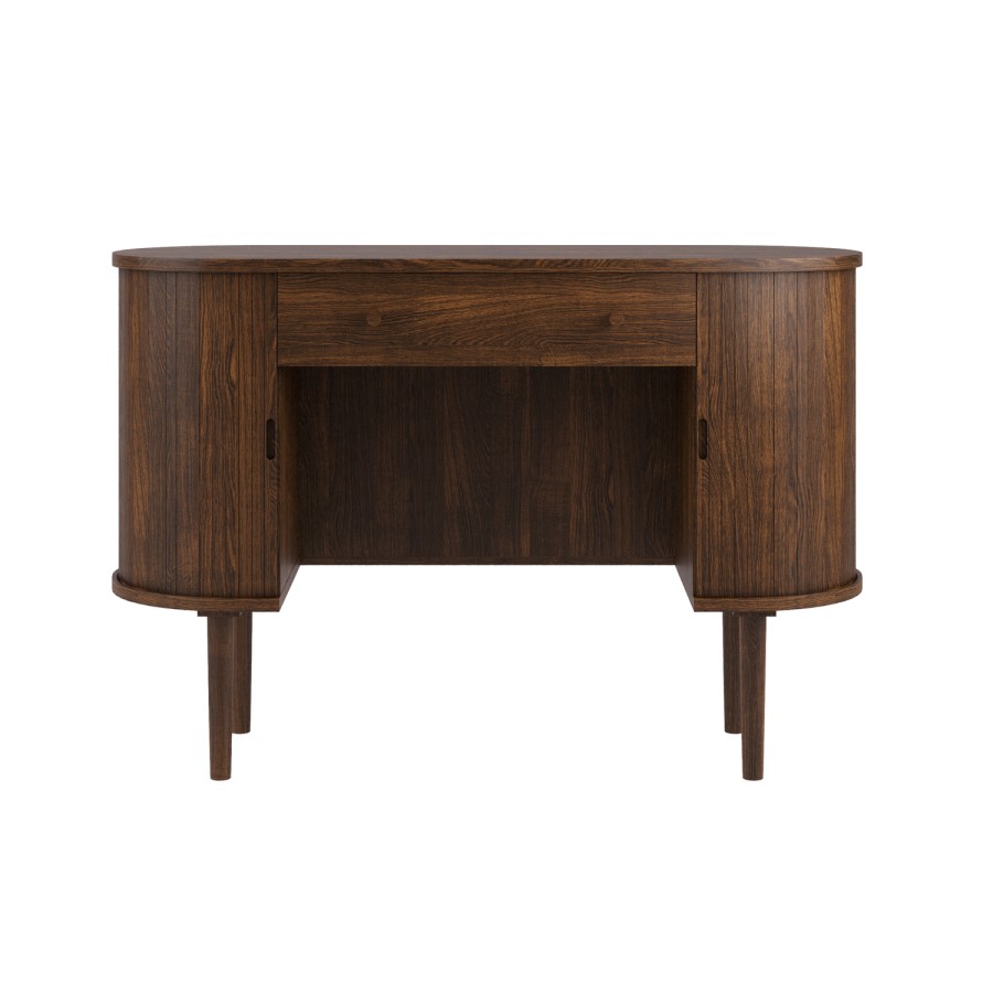 Dark Oak Dressing Table with Drawer and Cupboards - Breuer