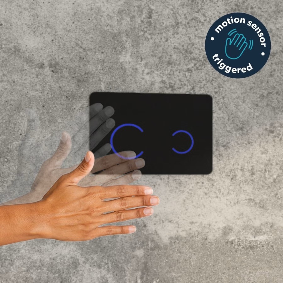 1168mm Wall Hung Toilet Frame & Black Glass Sensor Flush Plate with Concealed Cistern - Elira