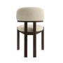 Round to Oval Walnut Extendable Dining Table Set with 4 Cream Upholstered Chairs - Seats 4 - Karie
