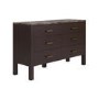 Wide Dark Wood Sideboard with Marble Top - Alessio