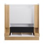 Self Build Oak Media Wall with Black 3-Sided Inset Electric Fire with Shelving - 50 Inch - AmberGlo