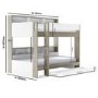White & Oak Bunk Bed with Storage Shelves and Drawer - Aire