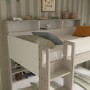 White & Oak Bunk Bed with Storage Shelves and Drawer - Aire
