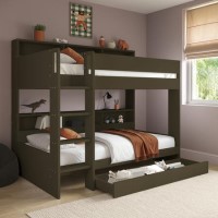Green Bunk Bed with Storage Shelves and Drawer - Aire