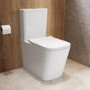 Close Coupled Rimless Closed Back Toilet with Soft Close Seat & Chrome Push Button - Albi