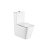 Close Coupled Rimless Closed Back Toilet with Soft Close Seat & Chrome Push Button - Albi