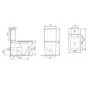 Close Coupled Rimless Closed Back Toilet with Soft Close Seat & Chrome Push Button - Albi