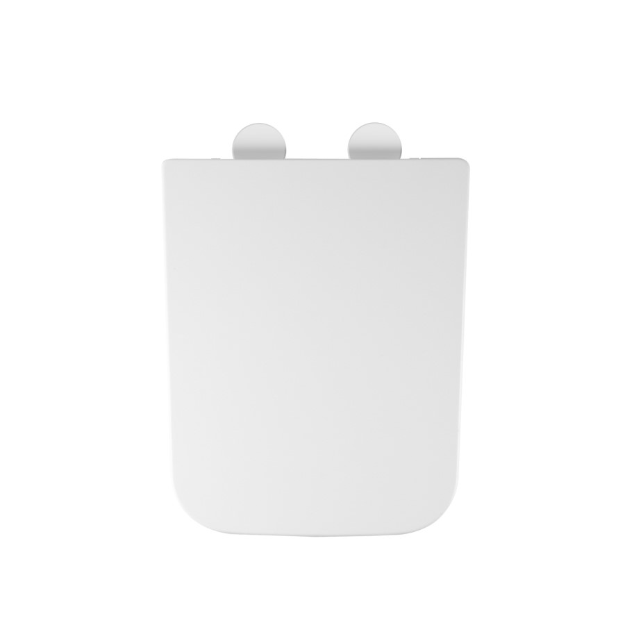 Close Coupled Rimless Closed Back Toilet with Soft Close Seat & Chrome Push Button - Albi