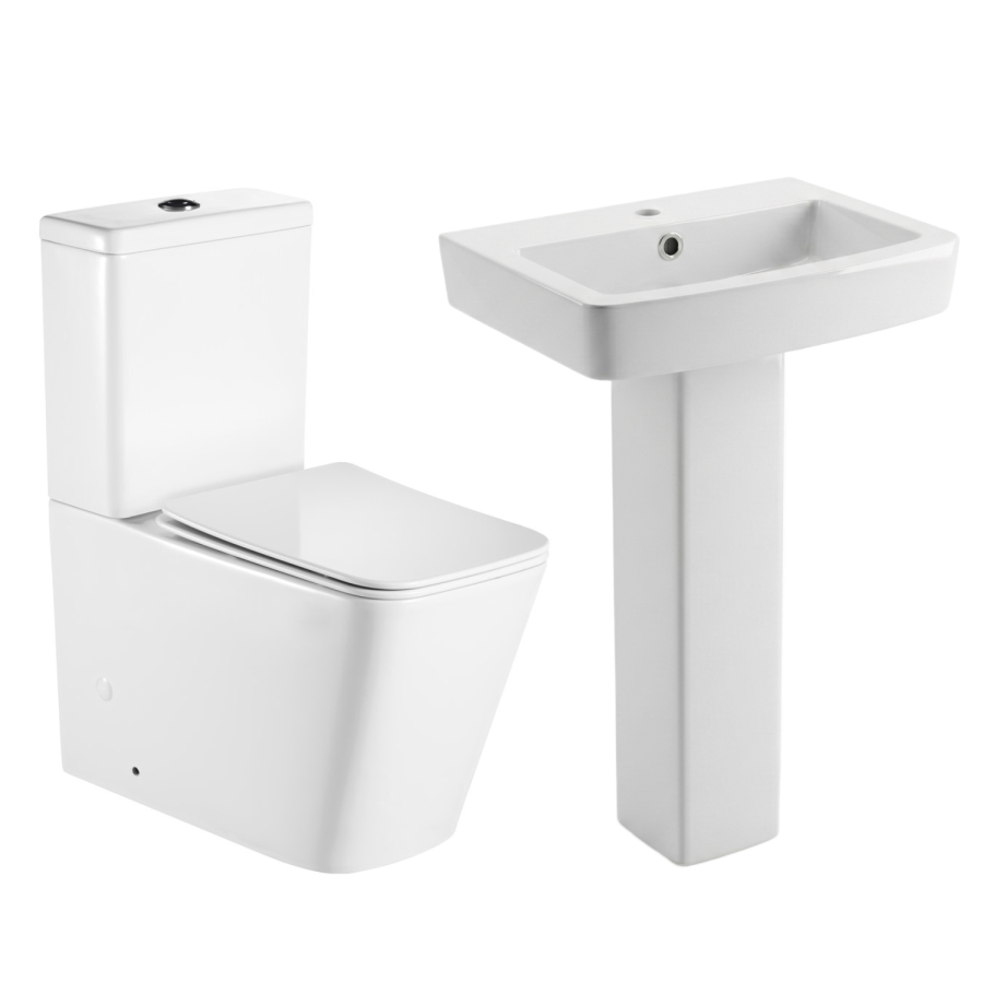 Close Coupled Toilet and Basin Suite - Albi