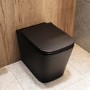 Matt Black Back to Wall Rimless Toilet with Soft Close Seat - Albi