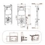 1168mm Wall Hung Toilet Frame & White Glass Sensor Flush Plate with Concealed Cistern - Elira
