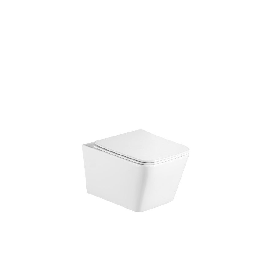 Wall Hung Rimless Toilet with Tornado Flush and Soft Close Seat - Albi