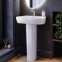 Chrome Freestanding Left Hand Shower Bath Suite with Toilet and Basin - Amaro