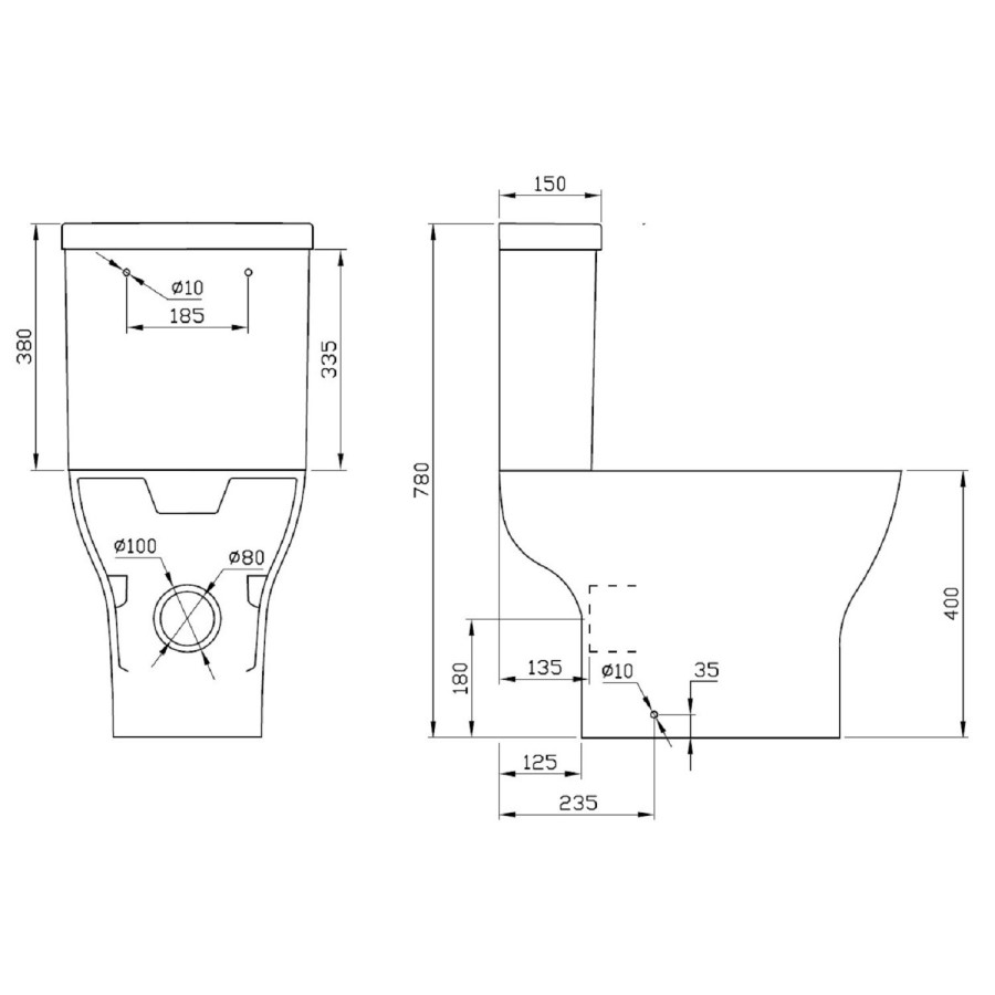 Brass Freestanding Left Hand Shower Bath Suite with Toilet and Basin - Amaro
