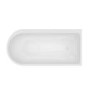Freestanding Shower Bath Single Ended Right Hand Corner with Black Bath Screen 1650 x 800mm - Amaro