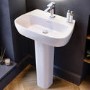 Chrome Freestanding Right Hand Shower Bath Suite with Toilet and Basin - Amaro