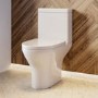 Chrome Freestanding Right Hand Shower Bath Suite with Toilet and Basin - Amaro