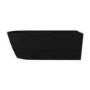 Matt Black Freestanding Shower Bath Single Ended Right Hand Corner with Chrome Bath Screen 1650 x 800mm - Amaro