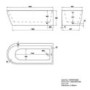 Freestanding Shower Bath Single Ended Right Hand Corner with Chrome Bath Screen 1800 x 800mm - Amaro