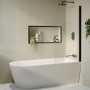 Freestanding Shower Bath Single Ended Right Hand Corner with Black Bath Screen 1800 x 800mm - Amaro