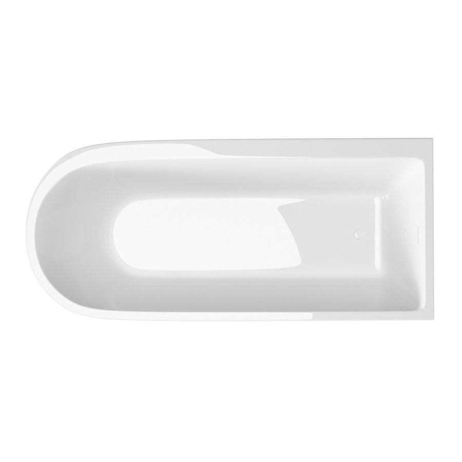 Freestanding Shower Bath Single Ended Right Hand Corner with Black Bath Screen 1800 x 800mm - Amaro