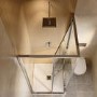 900x900mm Chrome In-Fold Sliding Shower Enclosure 6mm Glass and Shower Tray - Apollo