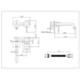 Black Chrome Wall Mounted Basin Mixer Tap - Arissa