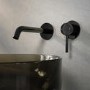 Black Chrome Wall Mounted Basin Mixer Tap - Arissa