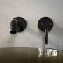 Black Chrome Wall Mounted Basin Mixer Tap - Arissa