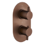 Brushed Bronze 2 Outlet Wall Mounted Thermostatic Mixer Shower Set with Hand Shower - Arissa
