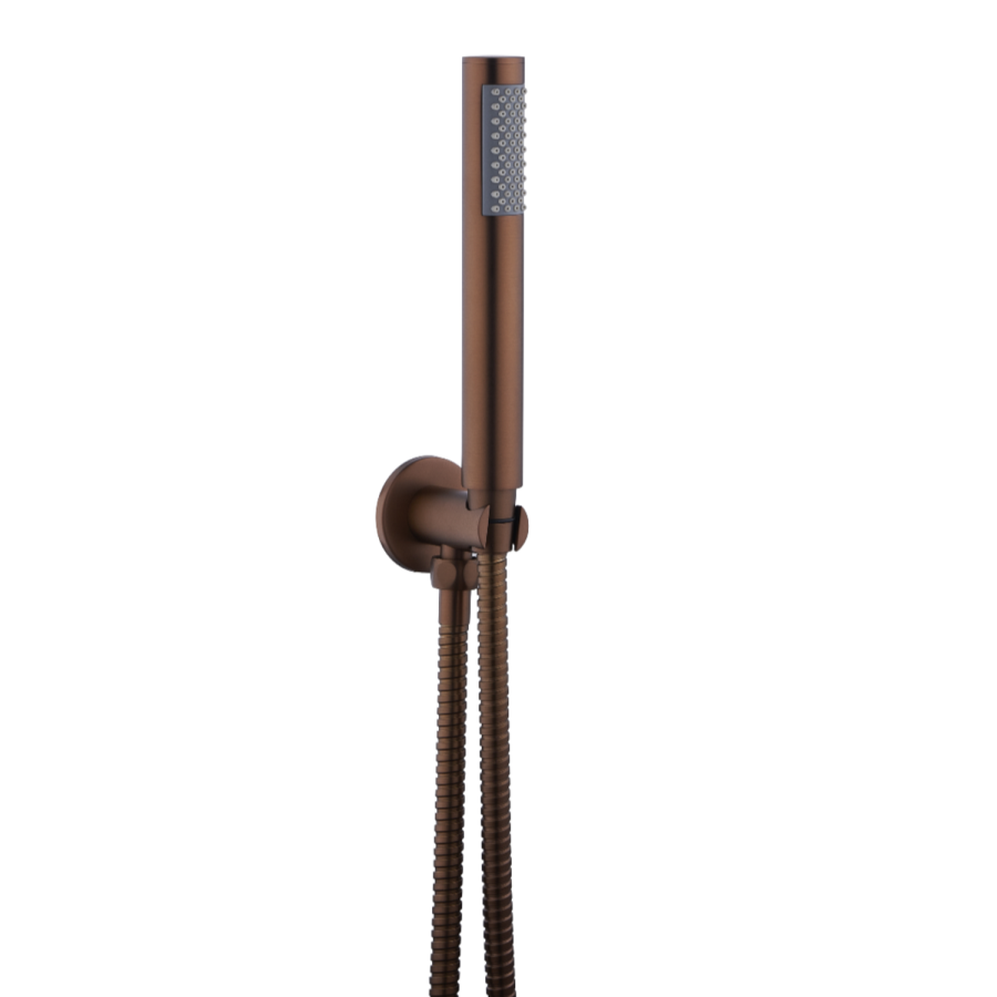 Brushed Bronze 2 Outlet Wall Mounted Thermostatic Mixer Shower Set with Hand Shower - Arissa
